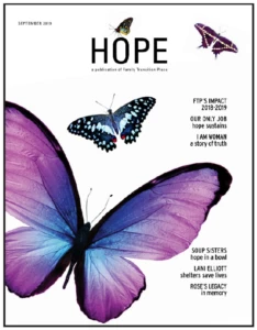 2019 HOPE magazine cover with two colourful butterflies